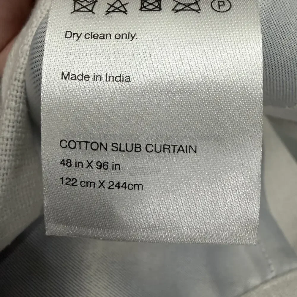 Quince Cloud Gray Cotton Slub Room Darkening Curtain Single Panel 48x96 NWOT